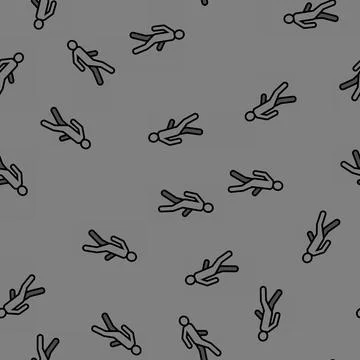 Walk man silhouette vector seamless pattern 스톡 일러스트