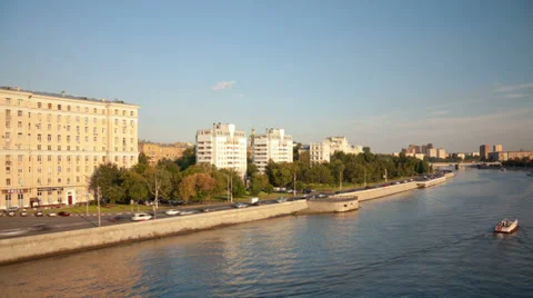 Walk over Moskva river hyperlapse 4K 库存影片 27785698