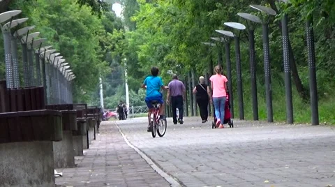 Walk in the park. Stock Footage 53809007