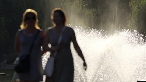Walk in a park Stock Footage