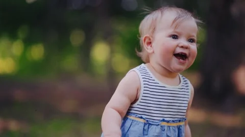 Walk in the park or in the forest. portrait of a child Stock-Footage 132662518