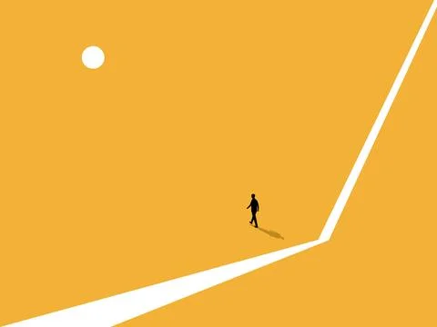 Walk off the path of growth 스톡 일러스트