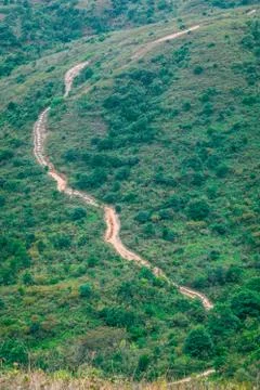 Walk path up on hill Stock Photos