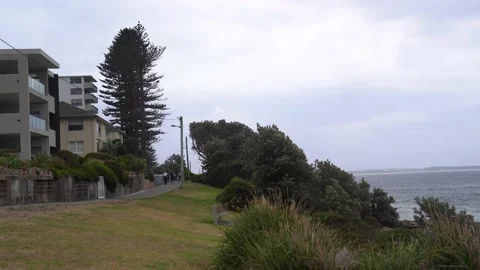 A walk path long the ocean. Stock Footage 130367091