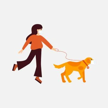 Walk with pet ad Stock Illustration
