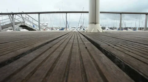 Walk on the pontoon Stock Footage 7906839