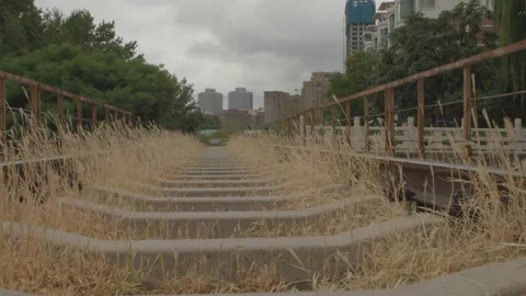 Walk on rails Stock Footage 234054236