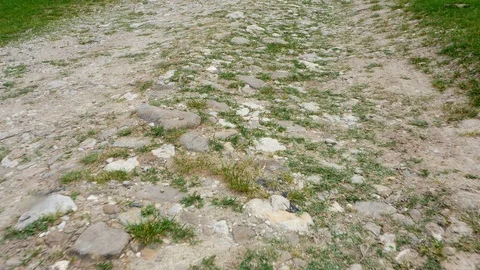 Walk on a rocky road Stock Footage 90764313