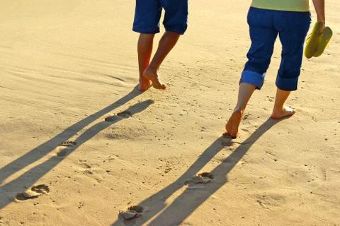 Walk on sand Stock Photos