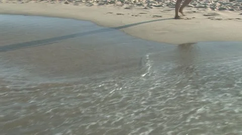 Walk on the Sandy Beach Stock Footage 11514876