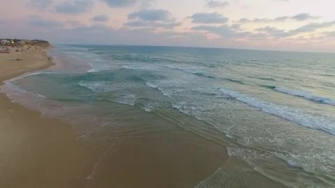 Walk on the seashore, summer sunset Stock Footage 74661834
