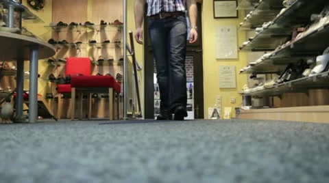 Walk shoe retail Video stock 10812223