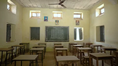Walk-In Shot of Empty Classroom Stock Footage 324910689