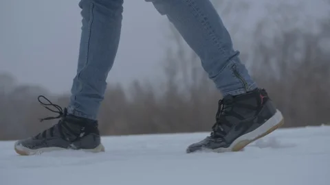 Walk in the snow Video stock 102073649