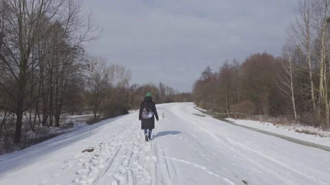Walk in snowy scenery Stock-Footage 148442423