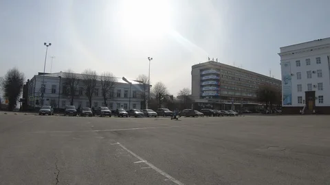 Walk on the square Stock Footage 128870089