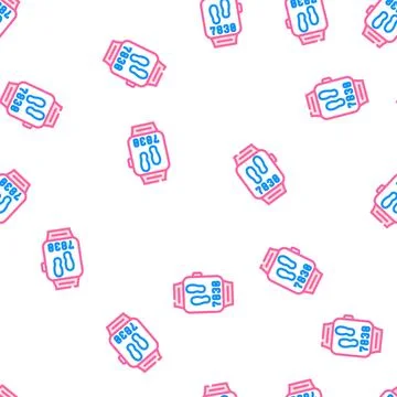 Walk steps controlling watches vector seamless pattern Stock Illustration