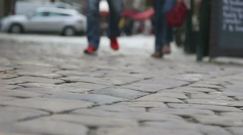 Walk on the street Stock Footage 34554594