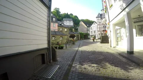 Walk on the streets of an old  town Video stock 87329349