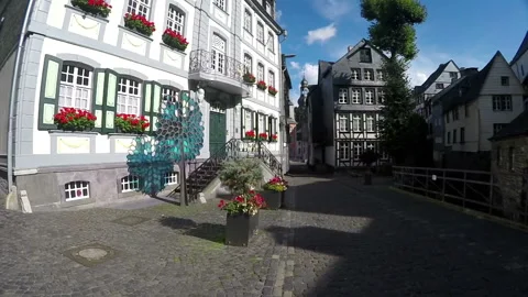 Walk on the streets of an old town Stock Footage 87330218