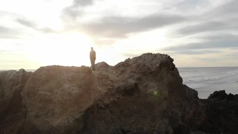 Walk into the sunset at the beach Stock Footage 297229080