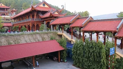 Walk in the temple Stock Footage 73061230