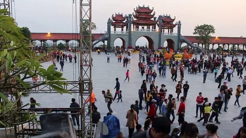 Walk in the temple Stock Footage 73061320
