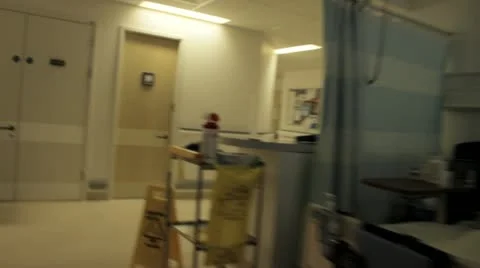 Walk though hospital corridors Stock Footage 11208958