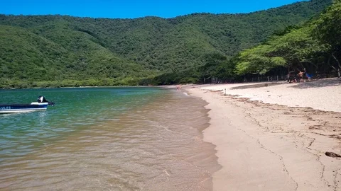 A walk-through BAHIA CONCHA beach in Parque Tayrona in Santa Marta Colombia Stock Footage 103953395