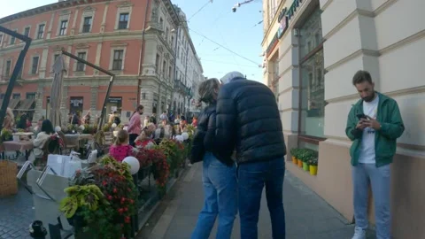 A walk through the center of L'viv Stock Footage 162604559