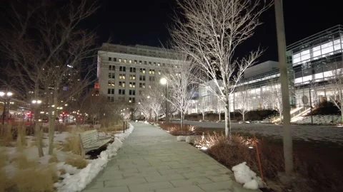 Walk through city at night Stock Footage 236025222
