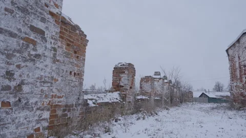 Walk Through a Dilapidated Ancient Building Stock Footage 316747605