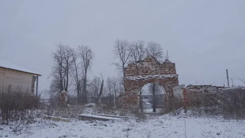 Walk Through a Dilapidated Ancient Building Stock Footage 316747691