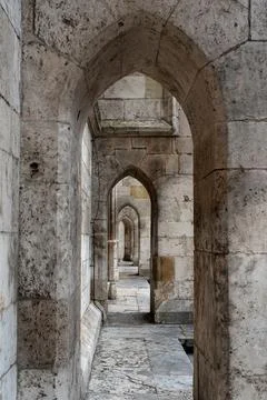 Walk through the facade of the gothic Cathedral in Regensburg Stock Photos