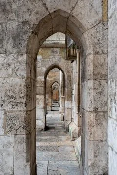 Walk through the facade of the gothic Cathedral in Regensburg Stock Photos