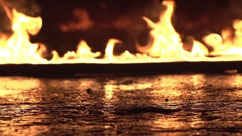 Walk Through Fire Stock Footage 76437131