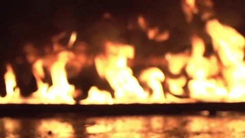 Walk Through Fire Stock Footage 76437134