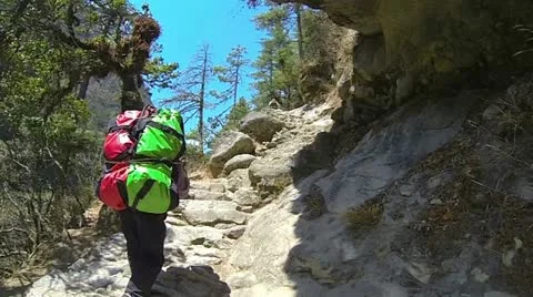 Walk through the Himalayas mountain Stock Footage 24673733