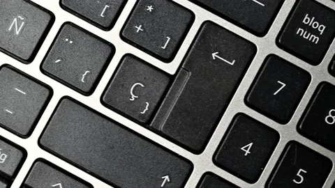 A walk through the keys of a laptop Stock Footage 220649467