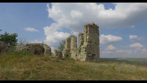 A walk through a medieval castle Stock Footage 138360156