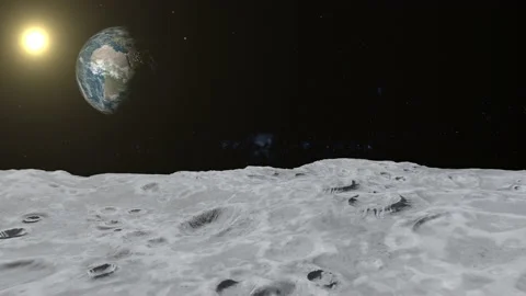 Walk through the Moon. Closeup surface animation. Stock Footage 171526801