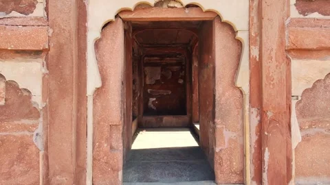 Walk Through Mughal Architecture Door In Shalimar Garden, Pakistan. 05 May 2024 Stock Footage 274204776