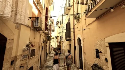 Walk through the narrow streets of Bari, Italy Stock Footage 315969430