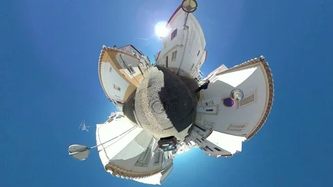Walk through the narrow streetsVR360, VR, 360VR, 360 Video, Algarve Stock Footage 107097667