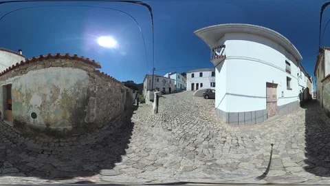 Walk through the narrow streetsVR360, VR, 360VR, 360 Video, Algarve Video stock 107177353