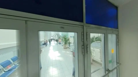 A walk through the newly opened exhibition, the quarantine ended,  time lapse Stock Footage 163761540