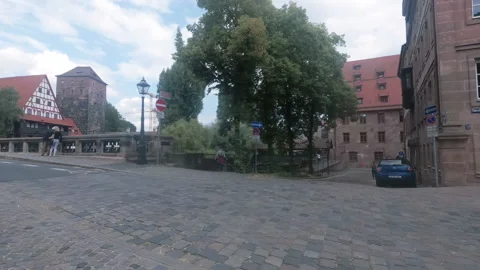 Walk through the old streets of Nuremberg. Germany.  Stock Footage 114008730
