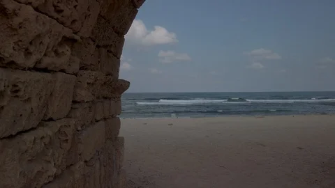Walk through a Roman aqueduct Stock Footage 116754386