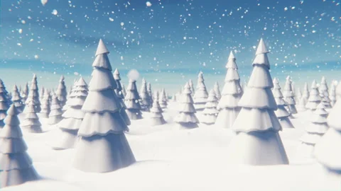 A walk through a snow-covered forest during a snowfall on Christmas Day Stock Footage 219384170
