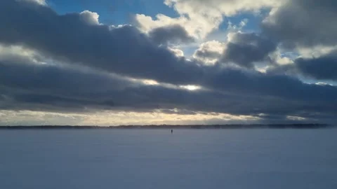 Walk through the snow field Stock Footage 272421289